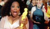 Oprah Winfrey col suo finto Oscar di Lego