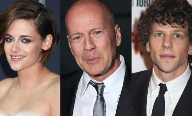 Kristen Stewart, Bruce Willis e Jesse Eisenberg