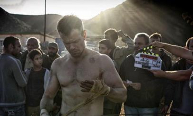 Matt Damon sul set del nuovo Bourne