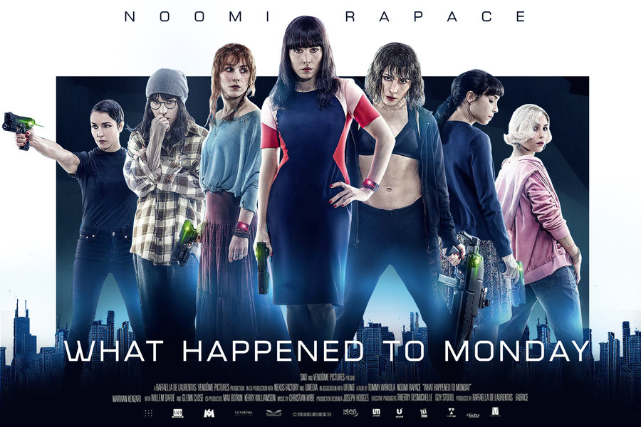 "What Happened to Monday" (Seven Sisters) (G.B./Usa/Norvegia 2017), Tommy Wirkola. Netflix original U.S. advertising