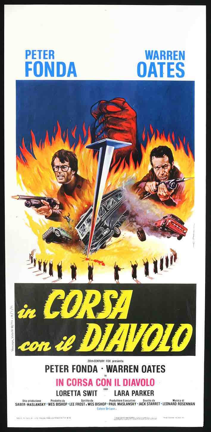 In Corsa con il diavolo" (Race with the devil), Jack Starrett. Locandina italiana cinematografica 1975