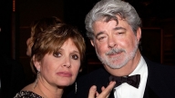 Carrie Fisher e George Lucas