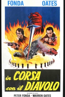 In Corsa con il diavolo" (Race with the devil), Jack Starrett. Locandina italiana cinematografica 1975